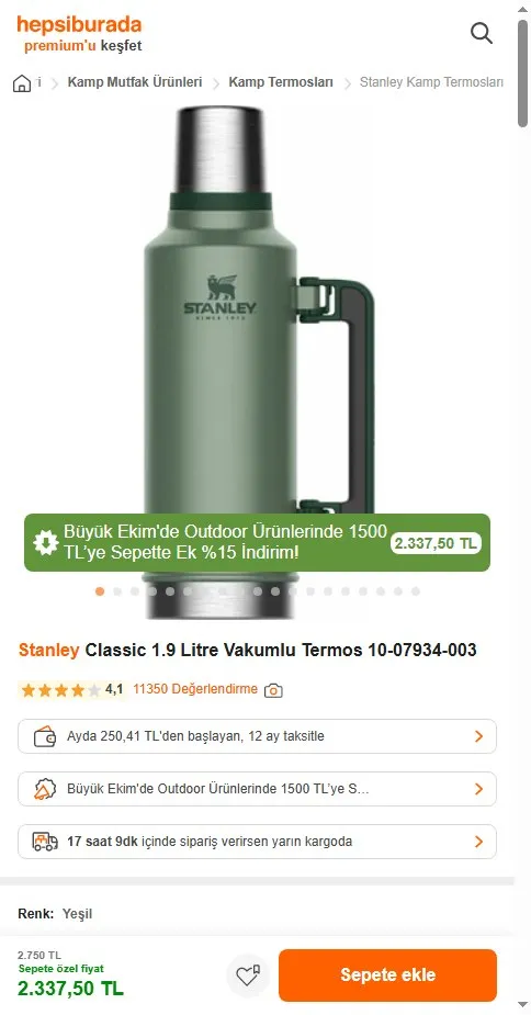 Stanley Classic 1.9 Litre Vakumlu Termos 10-07934-003