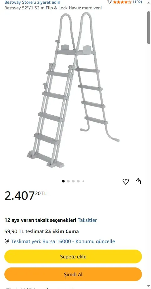 Bestway 52"/1.32 m Flip & Lock Havuz merdiveni