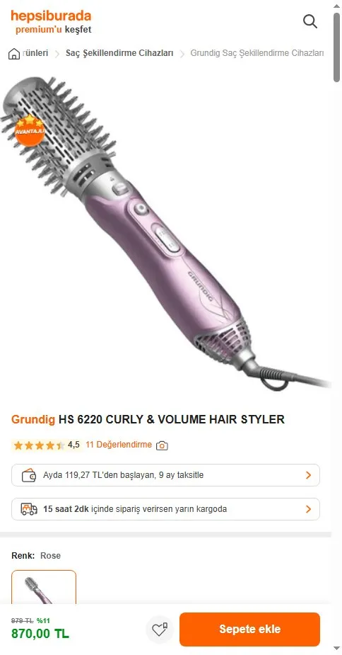 Grundig HS 6220 CURLY & VOLUME HAIR STYLER