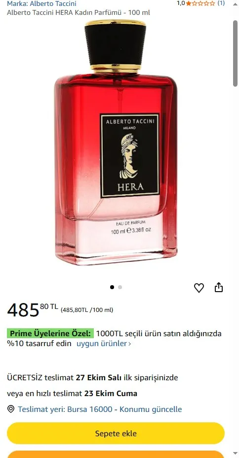 Alberto Taccini HERA Kadın Parfümü - 100 ml