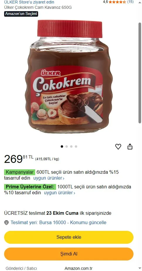 Ülker Çokokrem Cam Kavanoz 650G