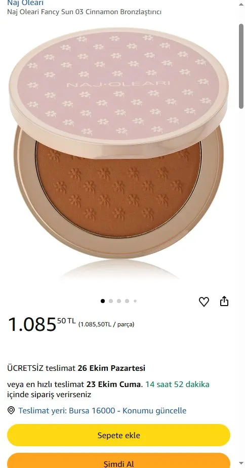 Naj Oleari Fancy Sun 03 Cinnamon Bronzlaştırıcı
