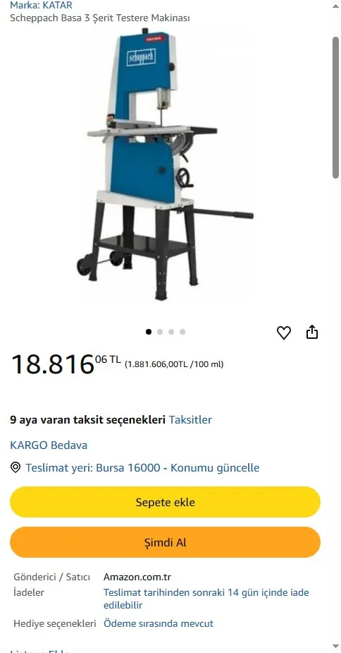 Scheppach Basa 3 Şerit Testere Makinası