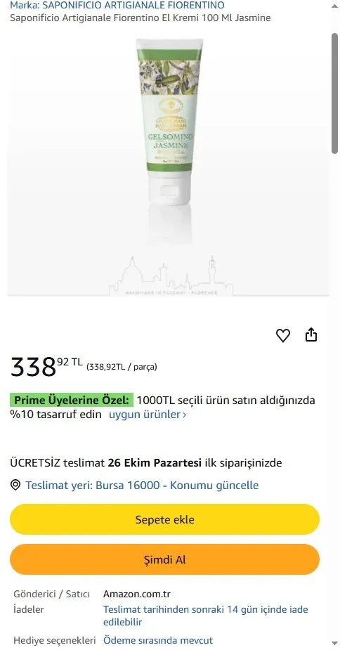 Saponificio Artigianale Fiorentino El Kremi 100 Ml Jasmine