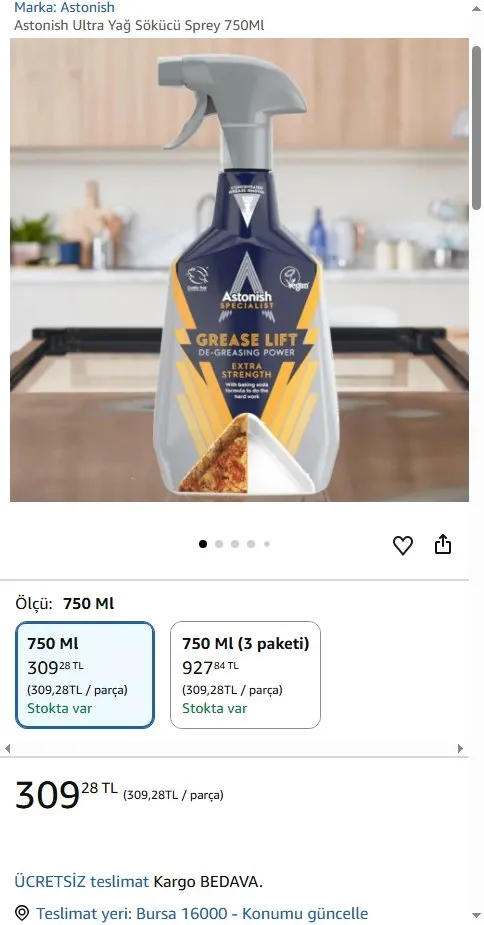 Astonish Ultra Yağ Sökücü Sprey 750Ml
