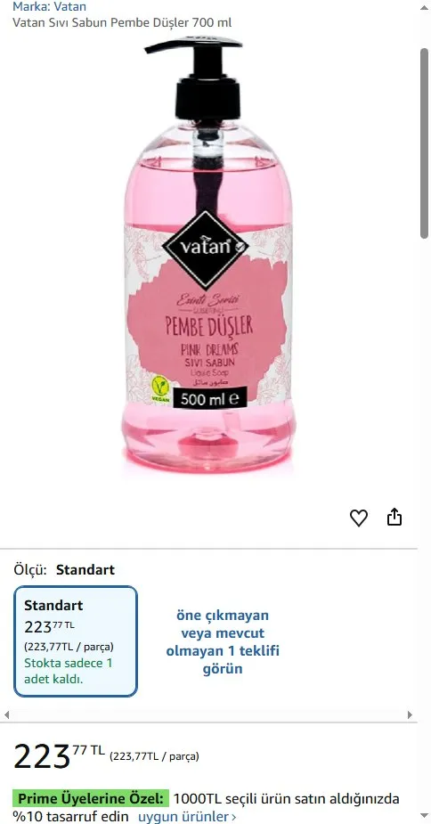 Vatan Sıvı Sabun Pembe Düşler 700 ml