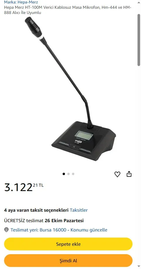 Hepa Merz HT-100M Verici Kablosuz Masa Mikrofon, Hm-444 ve HM-888 Alıcı İle Uyumlu