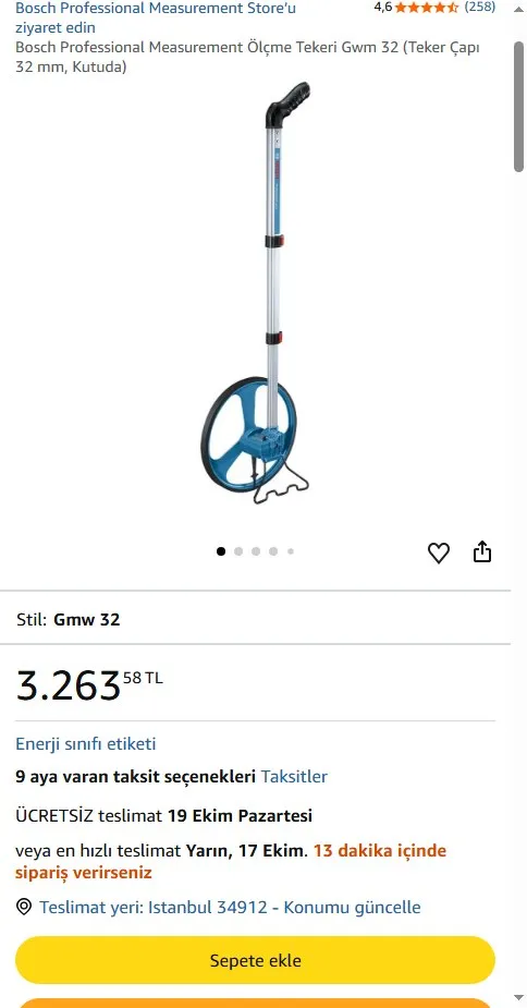 Bosch Professional Measurement Ölçme Tekeri Gwm 32 (Teker Çapı 32 mm, Kutuda)