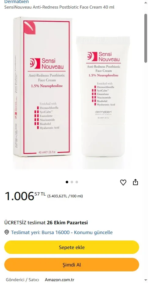 SensiNouveau Anti-Redness Postbiotic Face Cream 40 ml
