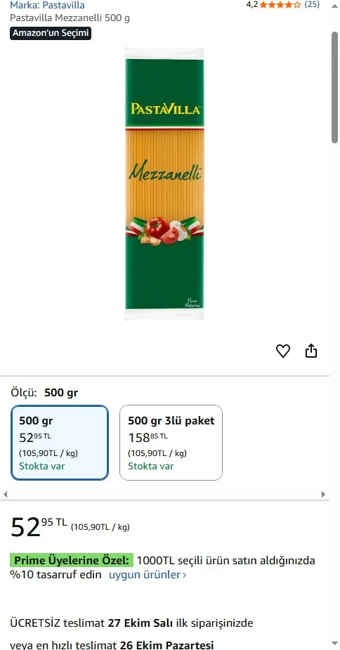 Pastavilla Mezzanelli 500 g