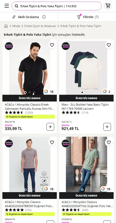 Erkek Tişört & Polo Yaka Tişört