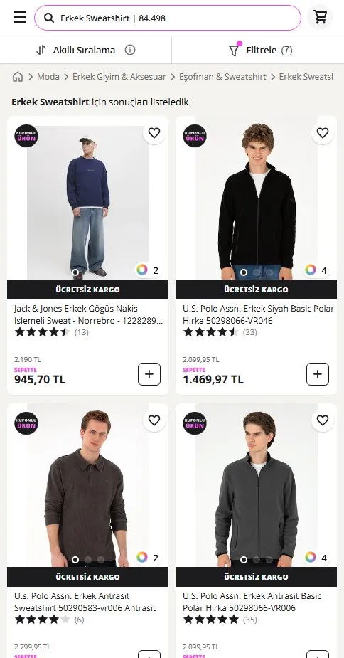Erkek Sweatshirt