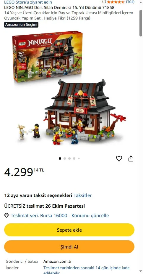 LEGO NINJAGO Dört Silah Demircisi 15. Yıl Dönümü 71858