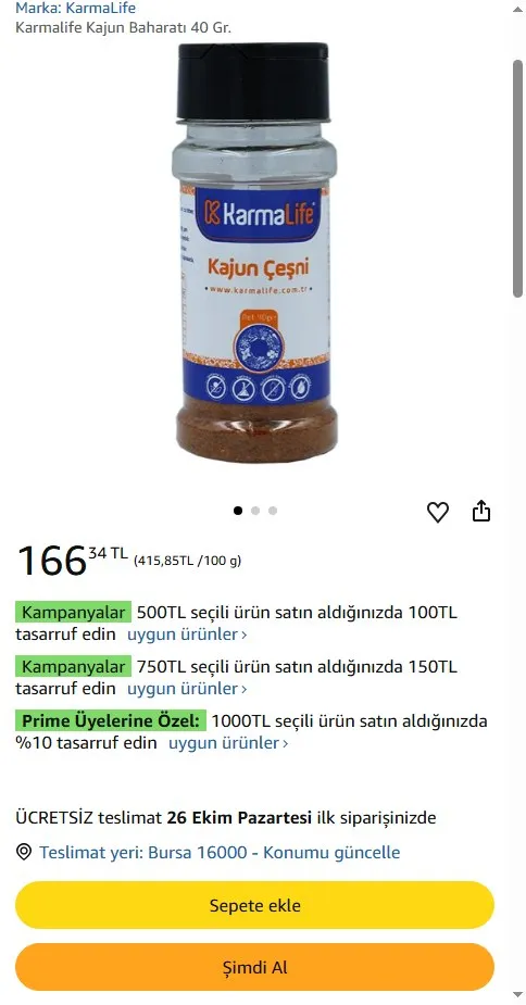 Karmalife Kajun Baharatı 40 Gr.