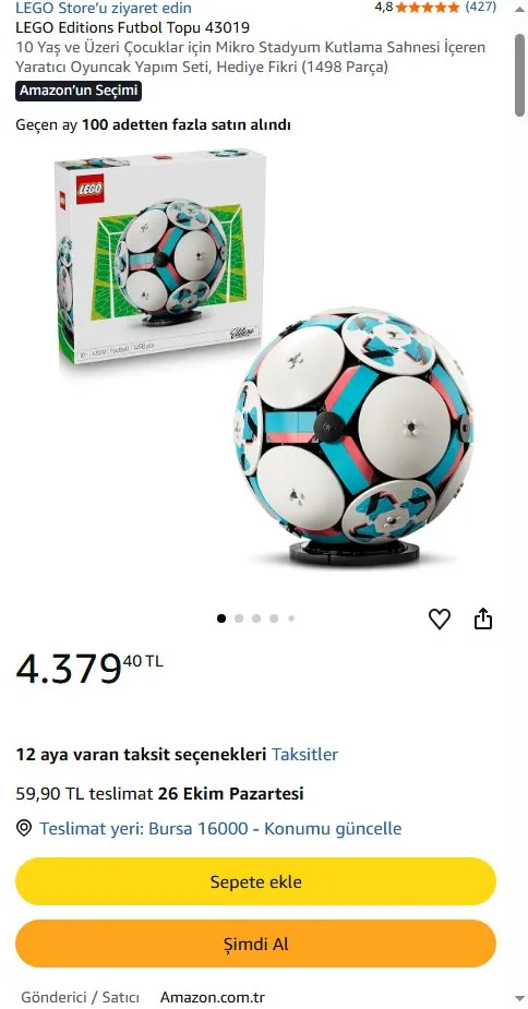LEGO Editions Futbol Topu 43019