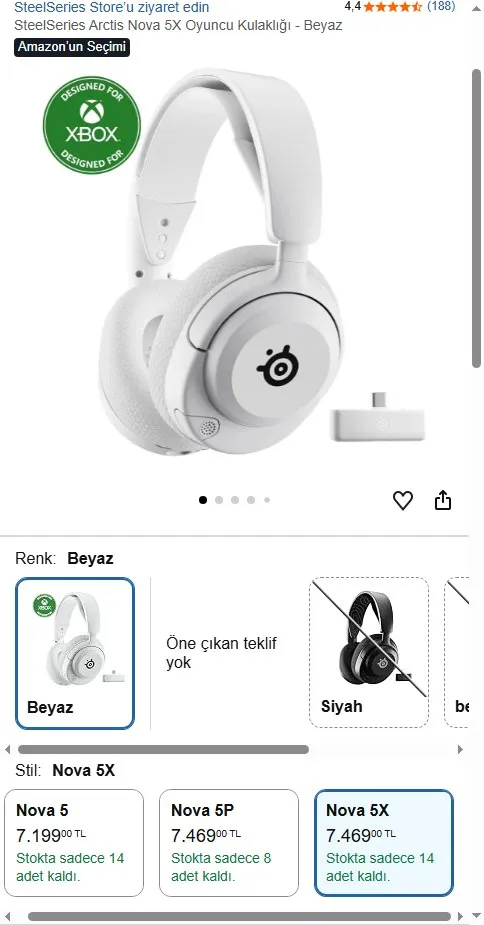 SteelSeries Arctis Nova 5X Oyuncu Kulaklığı - Beyaz