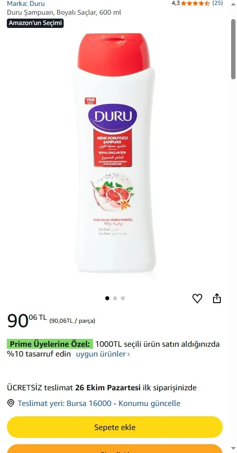 Duru Şampuan, Boyalı Saçlar, 600 ml
