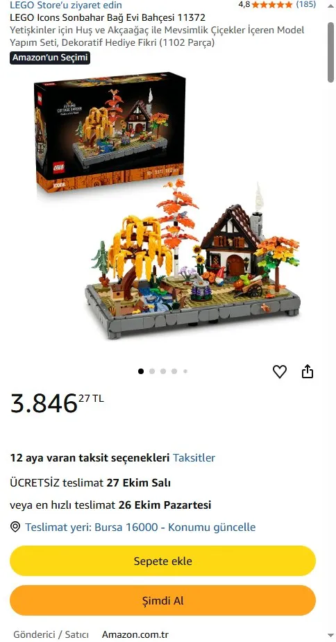 LEGO Icons Sonbahar Bağ Evi Bahçesi 11372