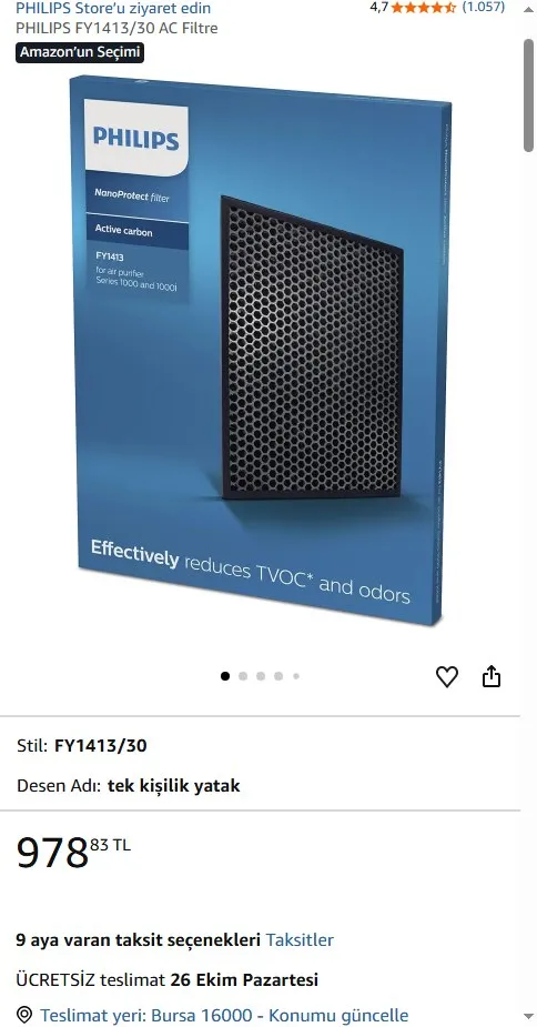 PHILIPS FY1413/30 AC Filtre