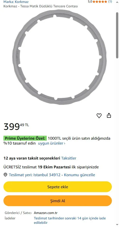 Korkmaz - Tessa Matik Düdüklü Tencere Contası