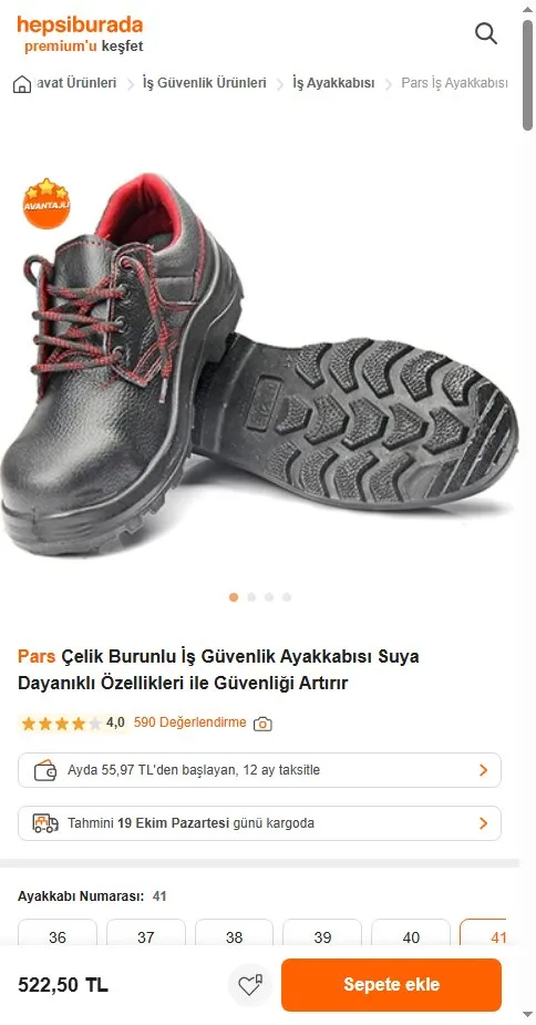 Pars Çelik Burunlu İş Güvenlik Ayakkabısı Suya Dayanıklı Özellikleri ile Güvenliği Artırır
