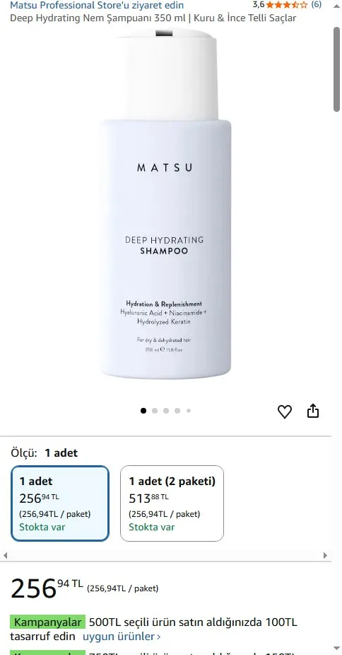 Deep Hydrating Nem Şampuanı 350 ml | Kuru & İnce Telli Saçlar