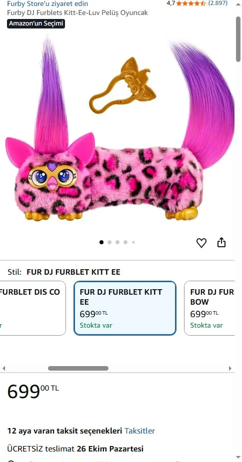 Furby DJ Furblets Kitt-Ee-Luv Pelüş Oyuncak