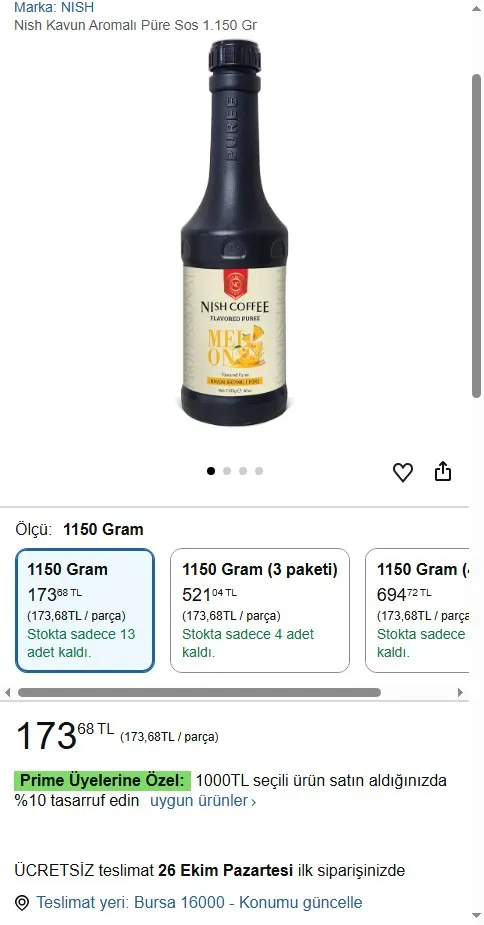 Nish Kavun Aromalı Püre Sos 1.150 Gr