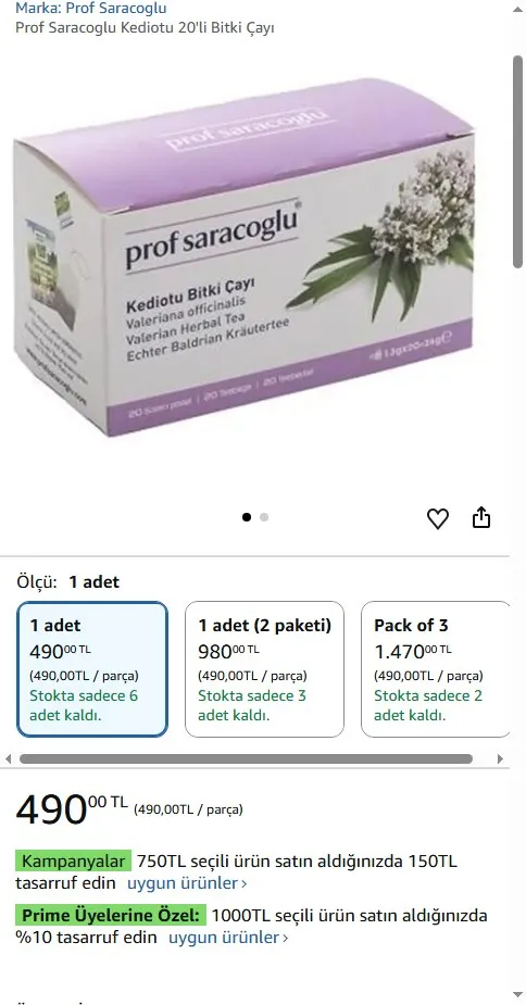 Prof Saracoglu Kediotu 20'li Bitki Çayı
