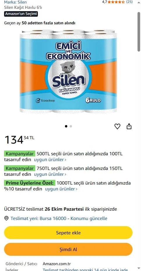 Silen Kağıt Havlu 6'lı