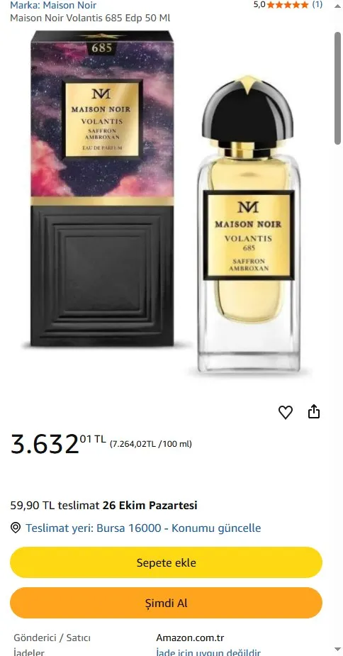 Maison Noir Volantis 685 Edp 50 Ml