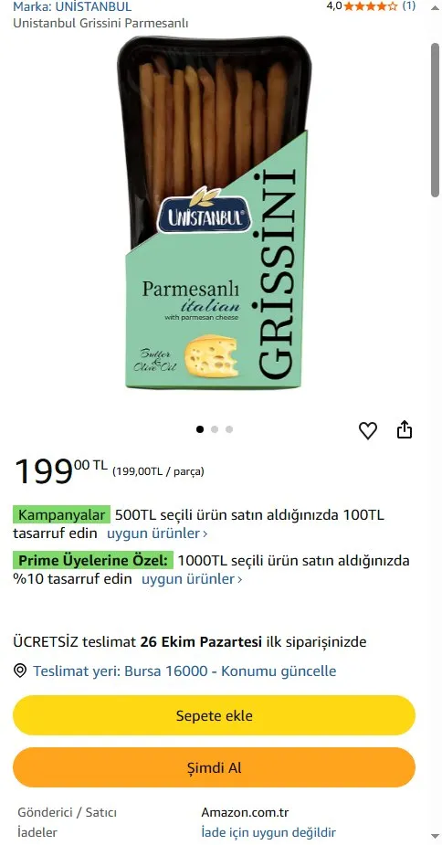 Unistanbul Grissini Parmesanlı