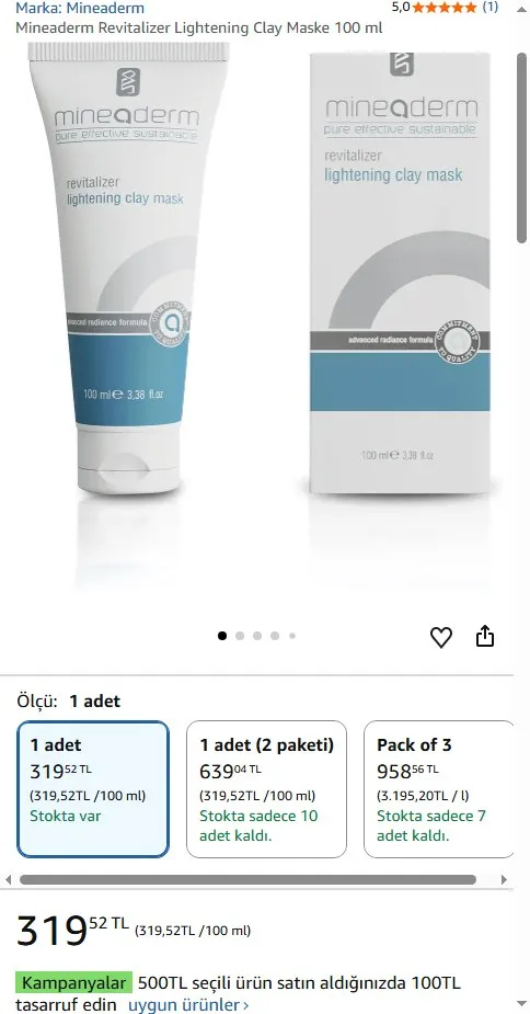 Mineaderm Revitalizer Lightening Clay Maske 100 ml