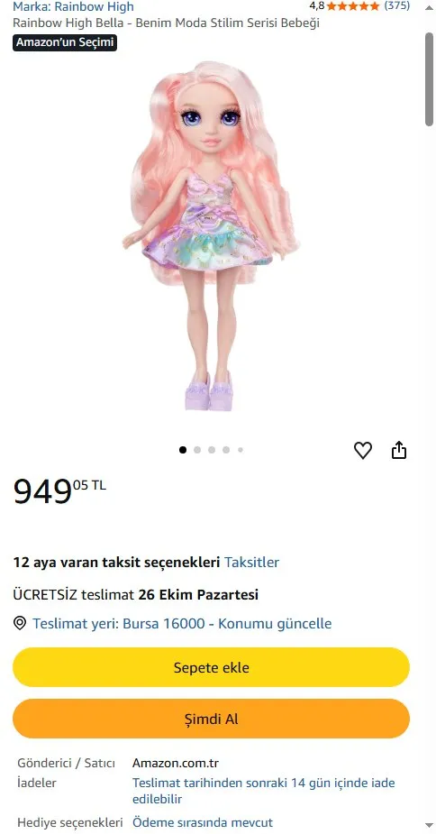 Rainbow High Bella - Benim Moda Stilim Serisi Bebeği