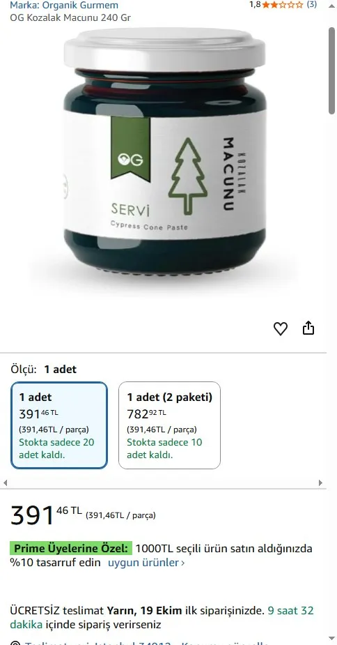 OG Kozalak Macunu 240 Gr