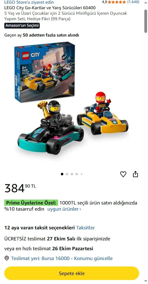 LEGO City Go-Kartlar ve Yarış Sürücüleri 60400