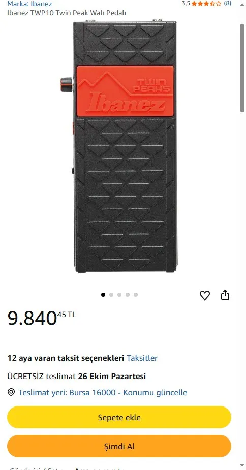 Ibanez TWP10 Twin Peak Wah Pedalı