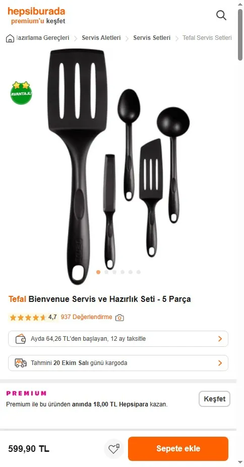 Tefal Bienvenue Servis ve Hazırlık Seti - 5 Parça
