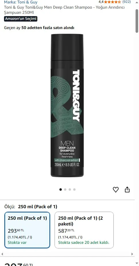 Toni & Guy Toni&Guy Men Deep Clean Shampoo - Yoğun Arındırıcı Şampuan 250Ml