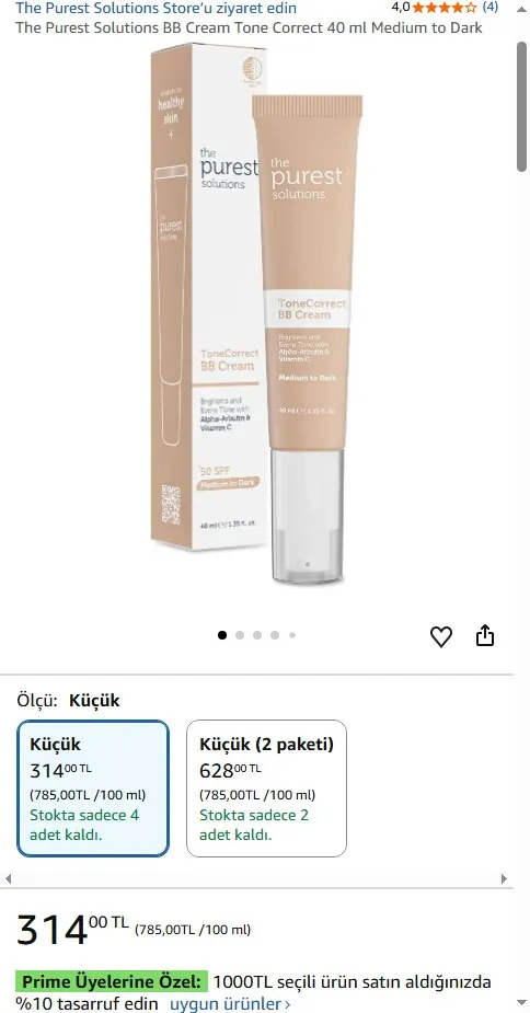 The Purest Solutions BB Cream Tone Correct 40 ml Medium to Dark