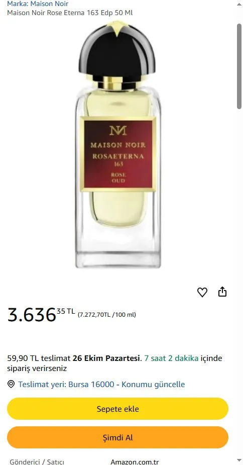 Maison Noir Rose Eterna 163 Edp 50 Ml