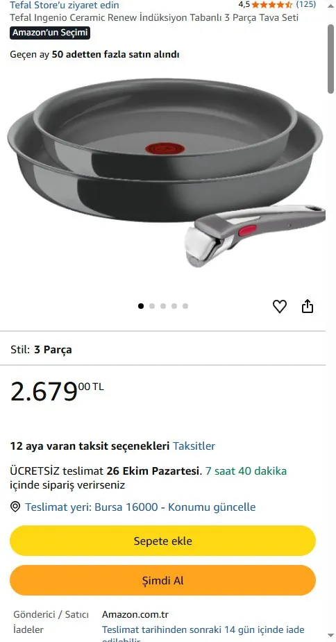 Tefal Ingenio Ceramic Renew İndüksiyon Tabanlı 3 Parça Tava Seti
