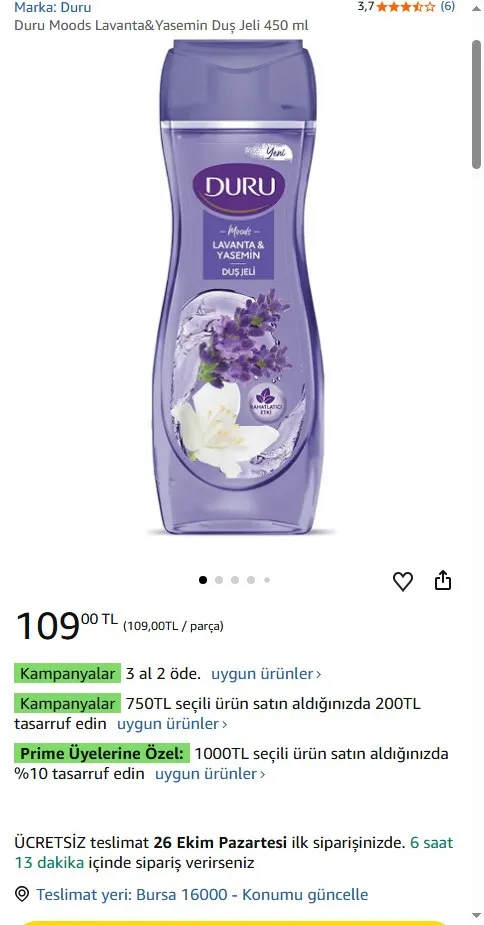 Duru Moods Lavanta&Yasemin Duş Jeli 450 ml