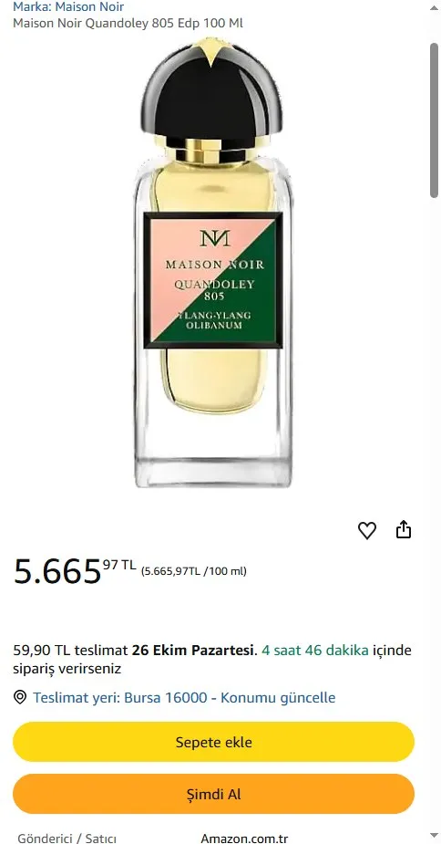 Maison Noir Quandoley 805 Edp 100 Ml