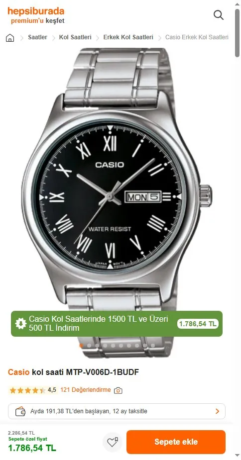 Casio kol saati MTP-V006D-1BUDF