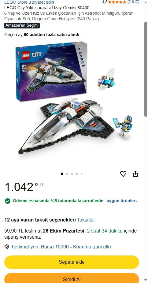 LEGO City Yıldızlararası Uzay Gemisi 60430