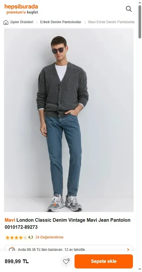 Mavi London Classic Denim Vintage Mavi Jean Pantolon 0010172-89273