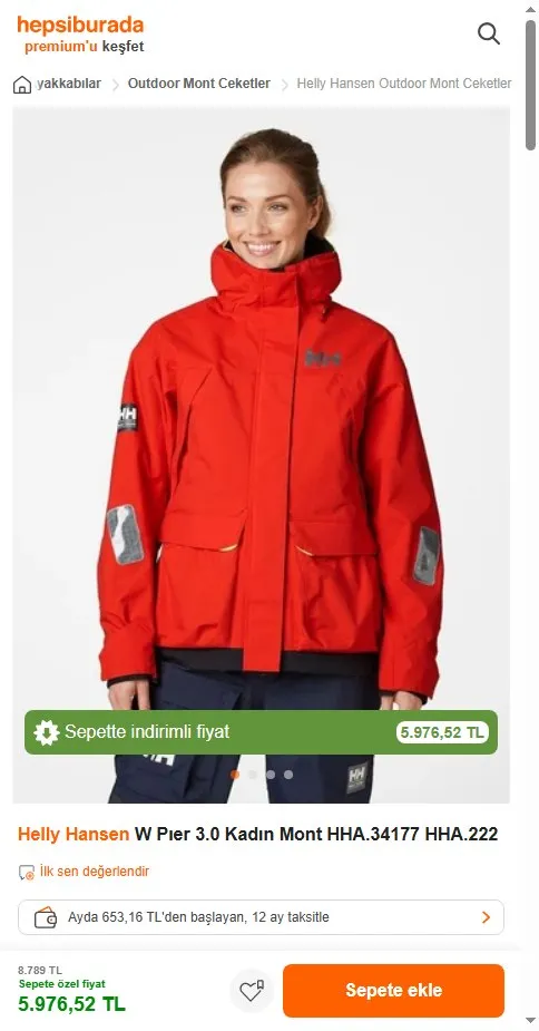 Helly Hansen W Pıer 3.0 Kadın Mont HHA.34177 HHA.222
