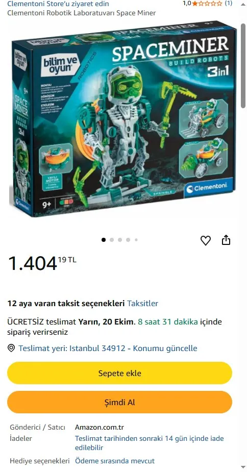 Clementoni Robotik Laboratuvarı Space Miner
