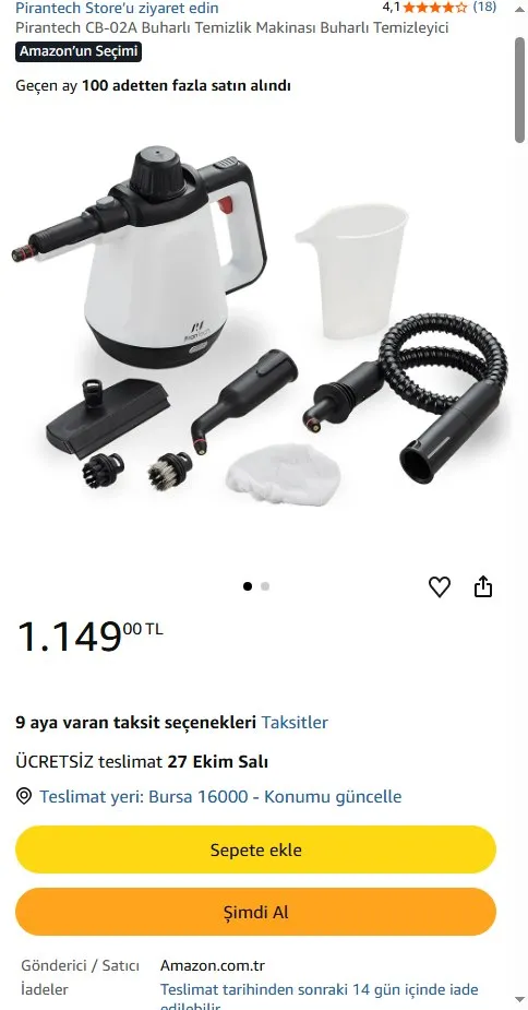 Pirantech CB-02A Buharlı Temizlik Makinası Buharlı Temizleyici